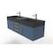 Castello Usa Amazon 60" Wall Mounted Blue Vanity With Black Top And Gold Handles CB-MC-60BLU-GLD-2056-BL - alternate 3